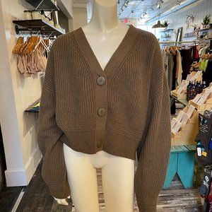 V-Neck Oversized Button Cardigan